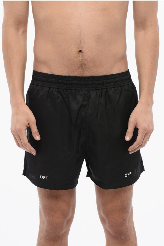 

Шорты для плавания Off-White Logo Print, черный