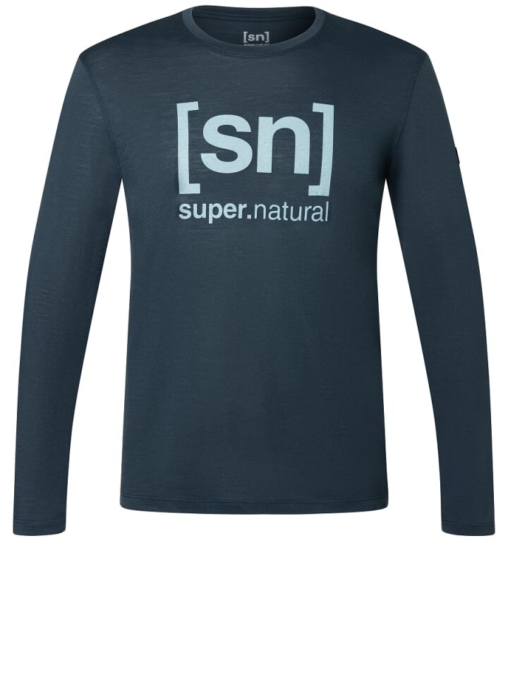 

Лонгслив super.natural Merino Longsleeve M LOGO LS, синий
