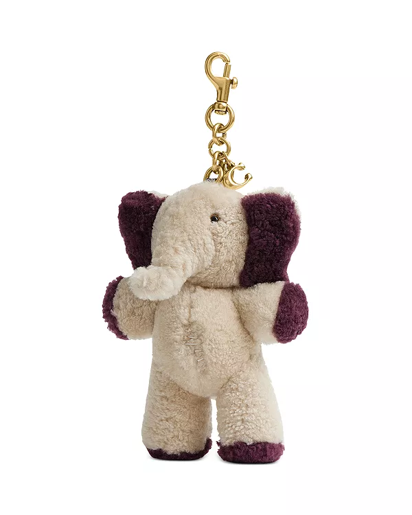 

Брелок для сумки Ellie в виде слона из овчины Coach, белый
