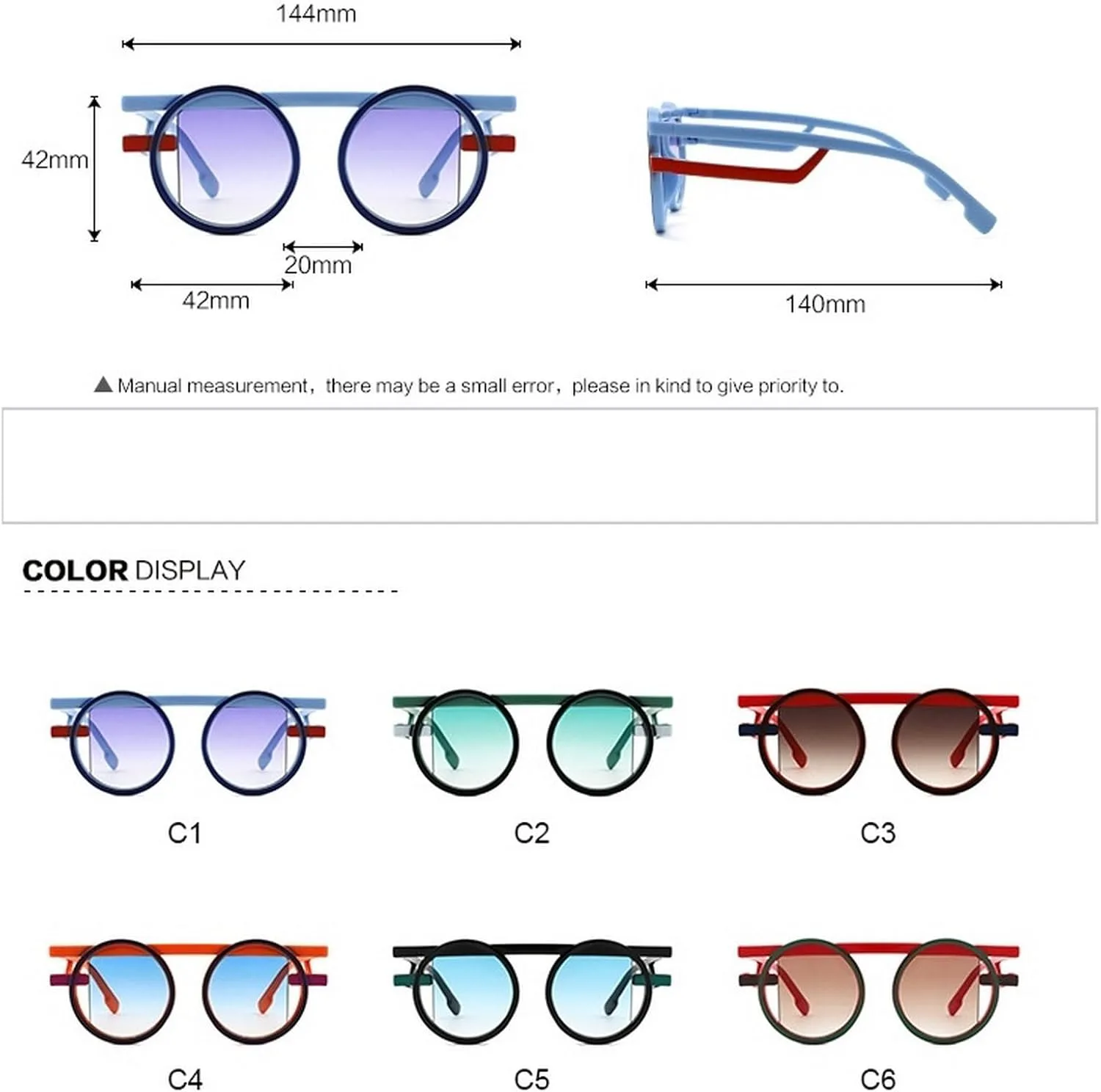 

Популярные модные круглые солнцезащитные очки для женщин в стиле ретро-панк, трендовые солнцезащитные очки для мужчин, защита от УФ-излучения UV400 mincl, Blue