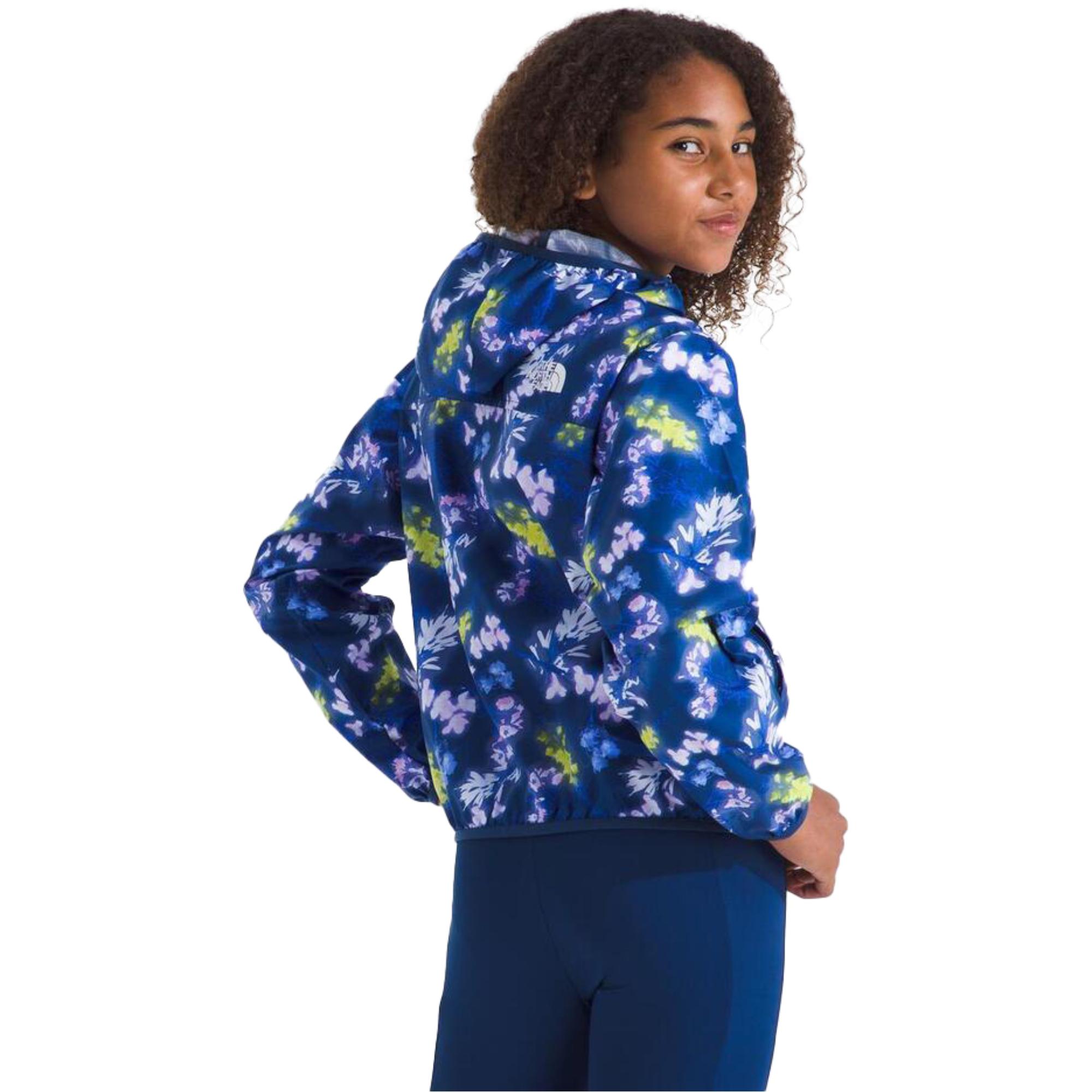 Ветровка TNF Cyclone для девочек The North Face, Estate Blue Florescent Floral Print — фото 3