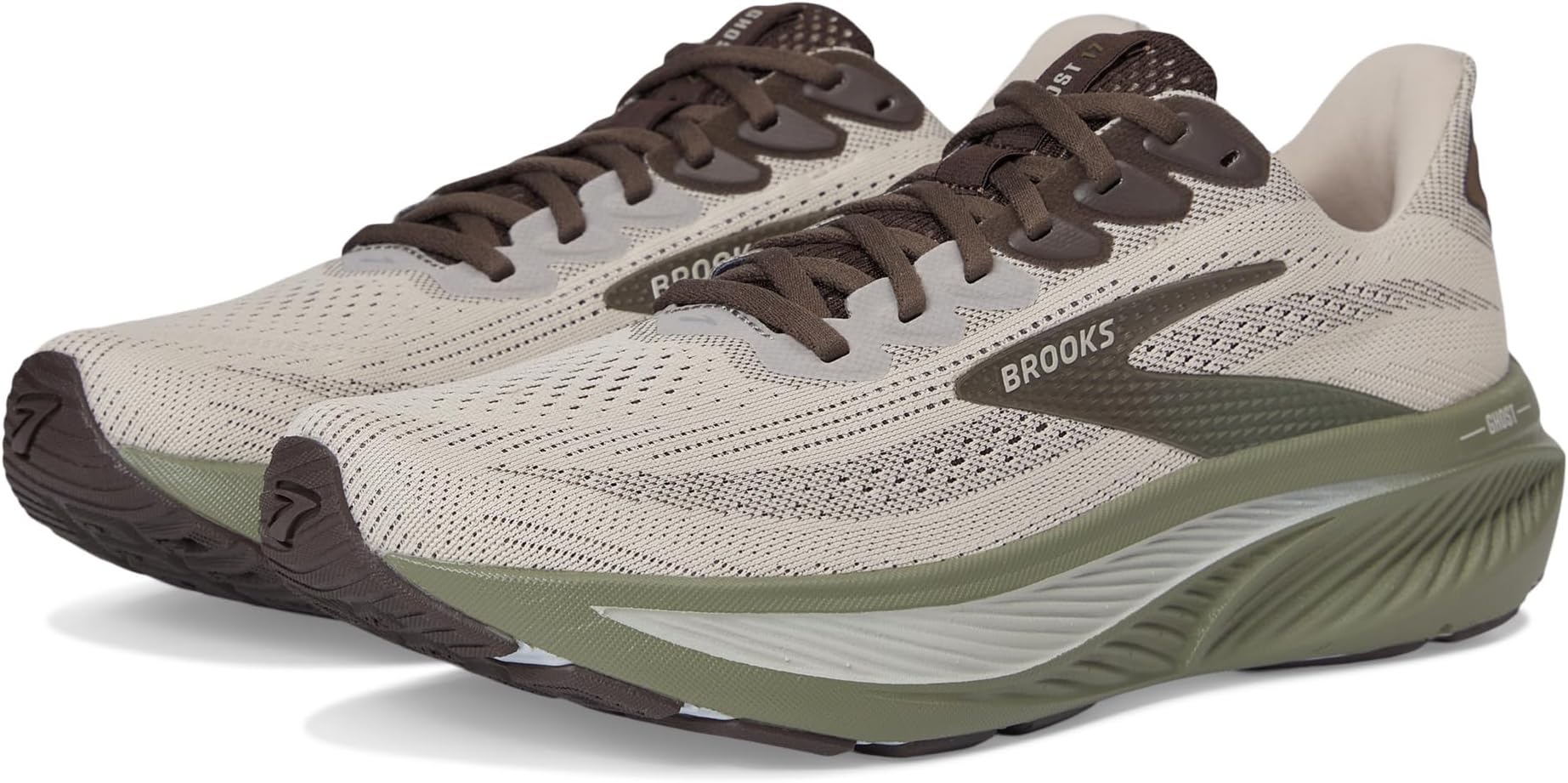 

Кроссовки Brooks Ghost 17, цвет Chateau Gray/Brown/Olive