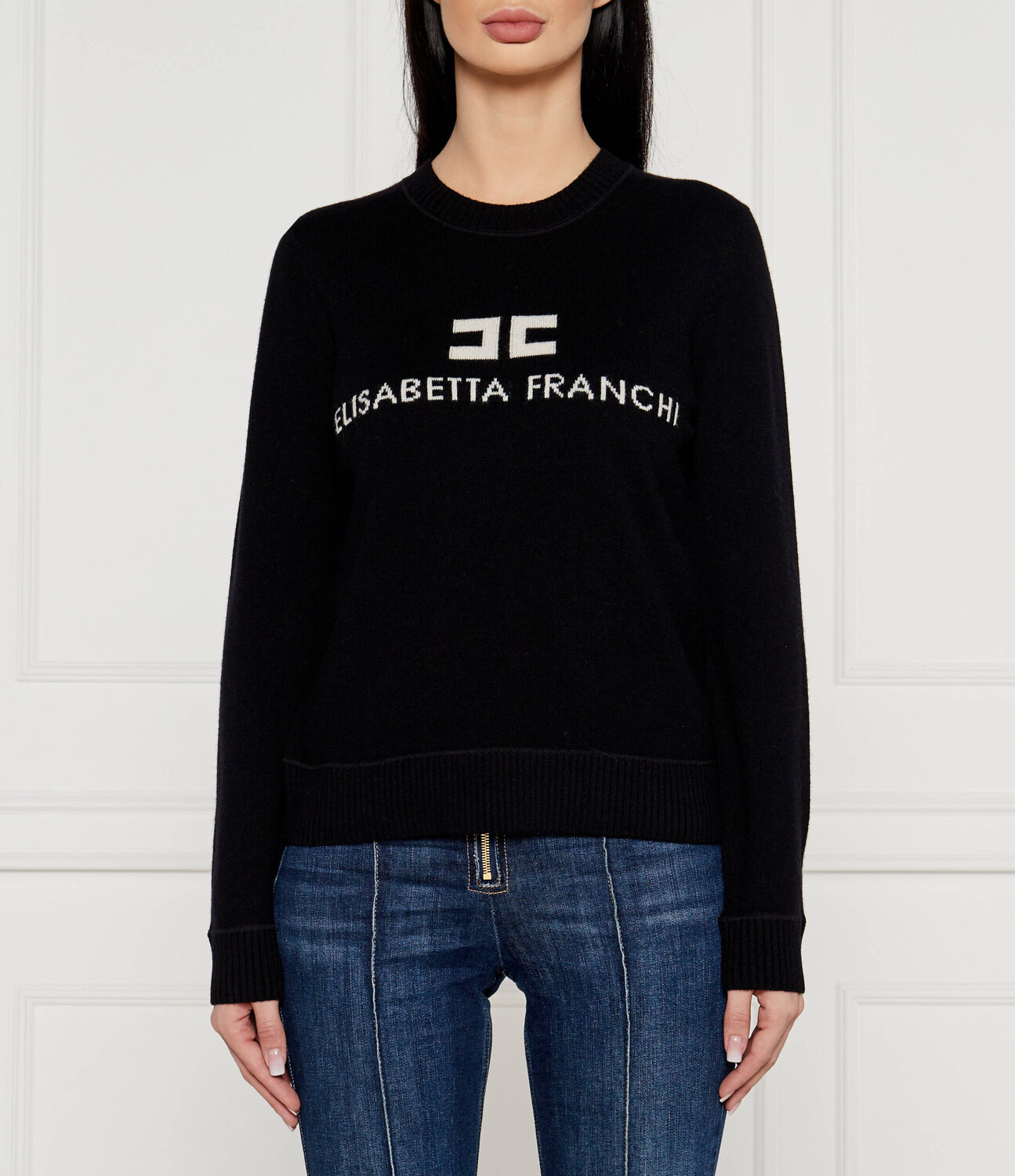 

Свитер из шерсти Elisabetta Franchi Regular Fit, черный