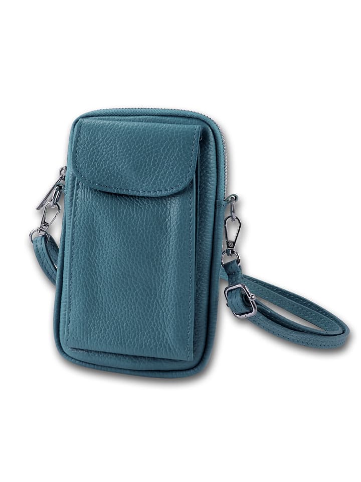 

Кожаная сумка через плечо, сумка Toscanto светло-голубого цвета, примерно 12 см Toscanto