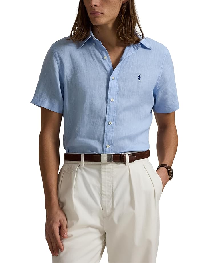 

Поло Polo Ralph Lauren Short Sleeve Linen - Classic, цвет Office Blue