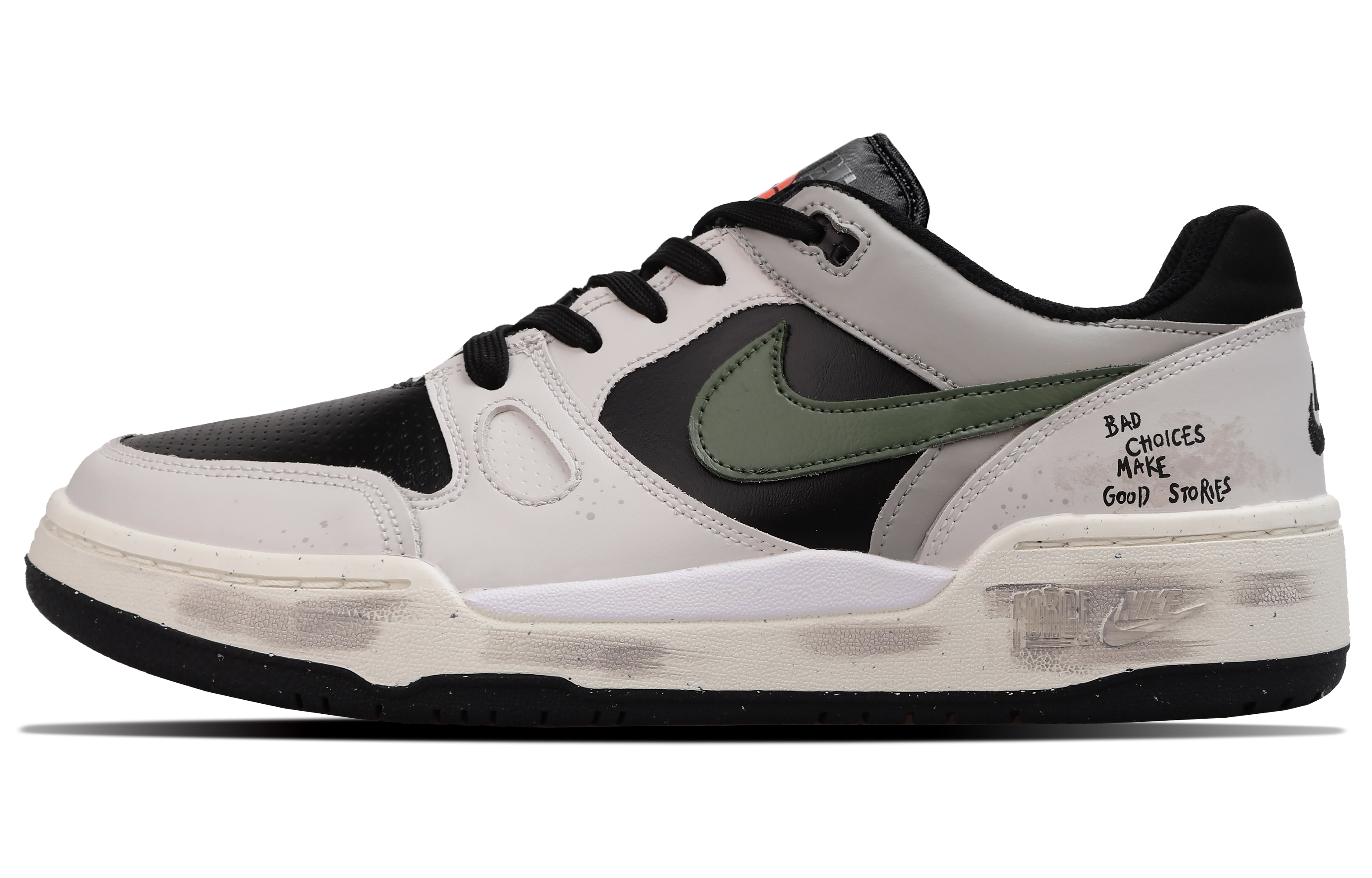 

Nike Кроссовки для скейтбординга Full Force Green Breeze с противоскользящим покрытием, износостойкие, низкие, мужские, зелено-коричневые