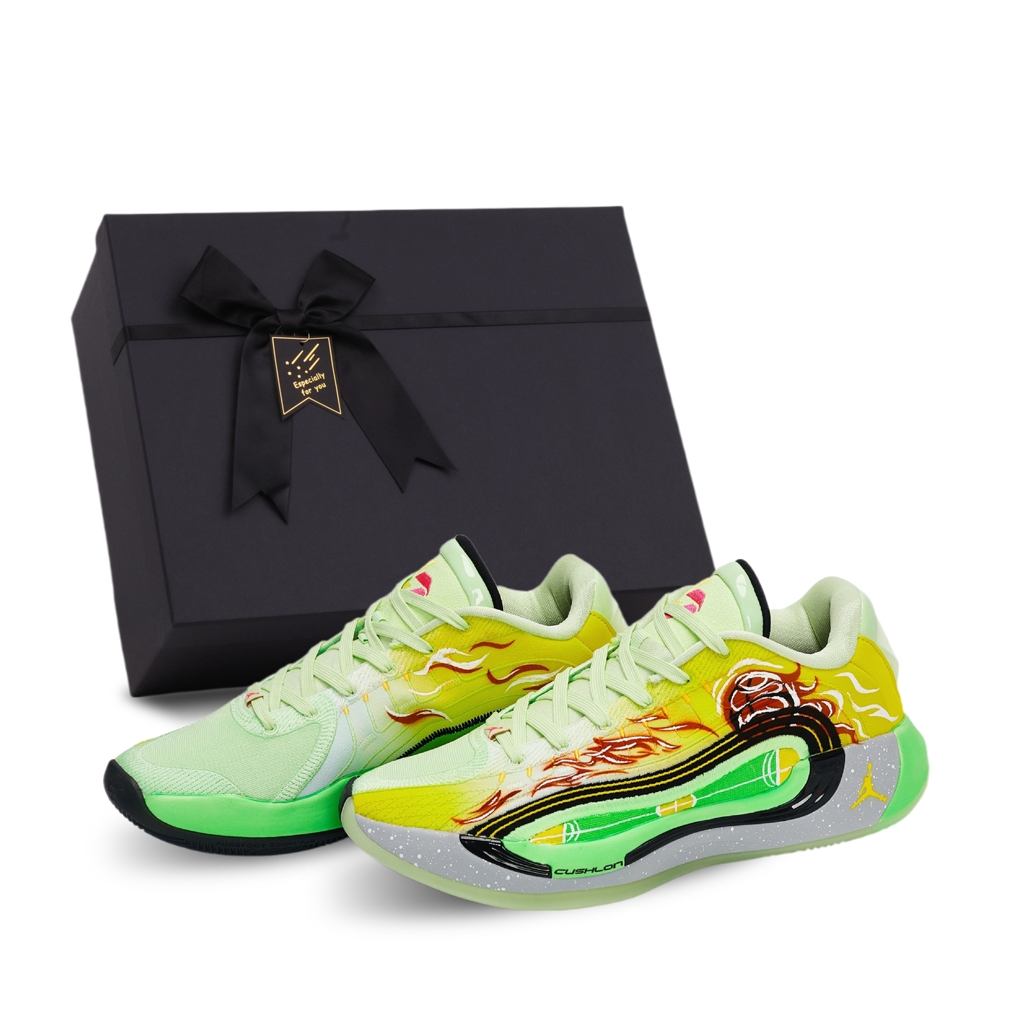 

Jordan Luka 4 Yitiao Ya, мужские баскетбольные кроссовки для игры на паркете, устойчивые к истиранию, black yellow green