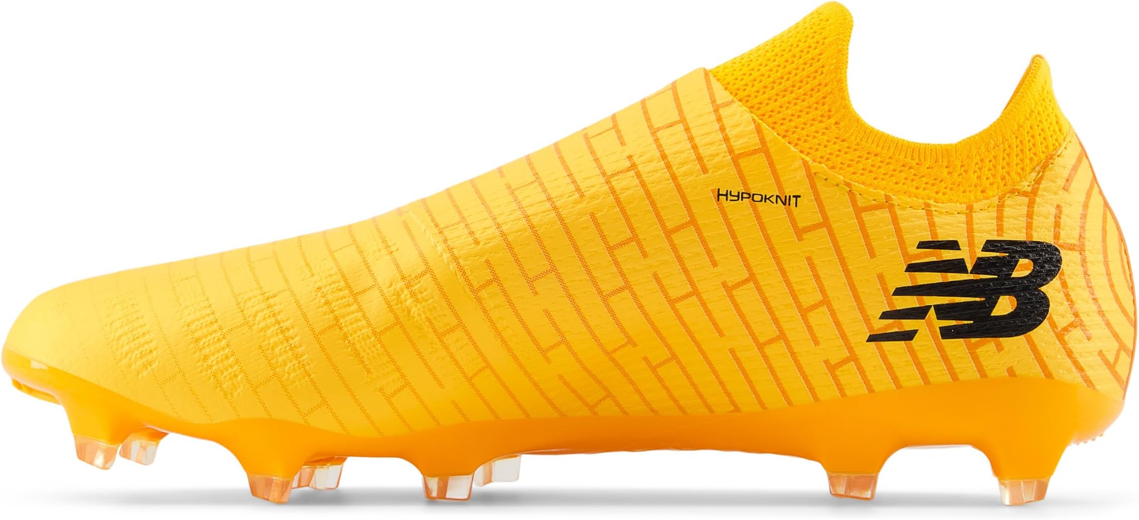 Кроссовки New Balance FURON DESTROY FG V7+ Soccer Cleats, цвет Sun Glow/Silver Metallic — фото 4