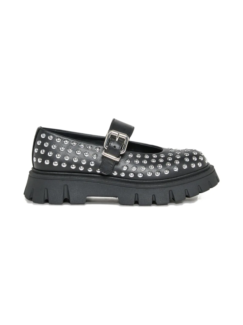 

Балетки с пряжками и заклепками Marni Kids, черный