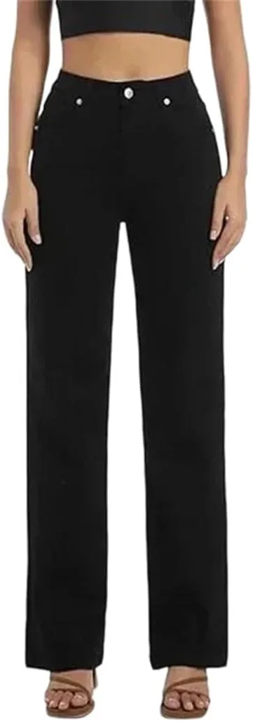 

Женские джинсы прямого кроя с высокой посадкой