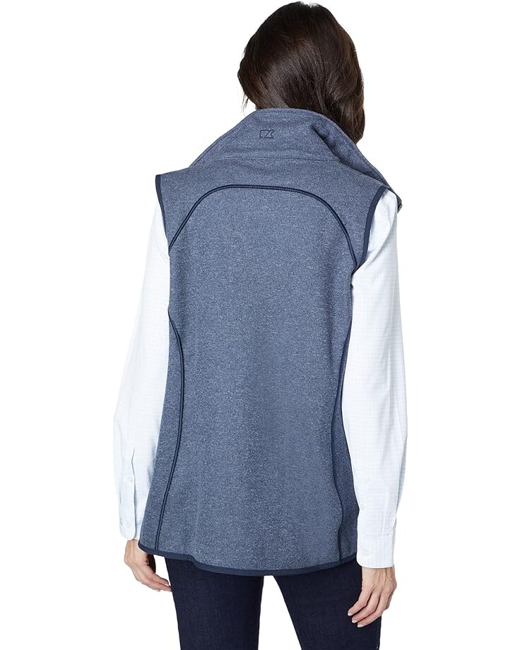 

Утепленный жилет Cutter & Buck Mainsail Sweater-Knit Full Zip Vest, цвет Liberty Navy Heather
