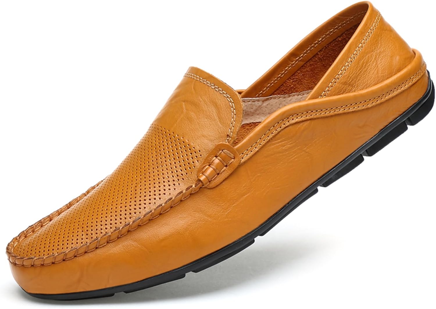 

Мужские пенни-лоферы Abborora, мокасины, летняя модная обувь, дышащие, без шнурков, плоские, корабельные туфли, желтый