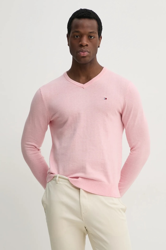 

Хлопковый свитер Tommy Hilfiger, розовый