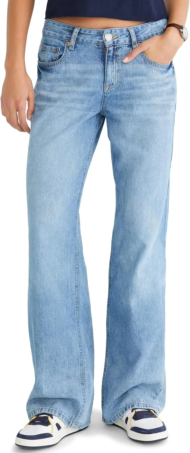 

Женские джинсы Aeropostale Aero Baggy Wide Leg, светлая потертость, цвет Orzo
