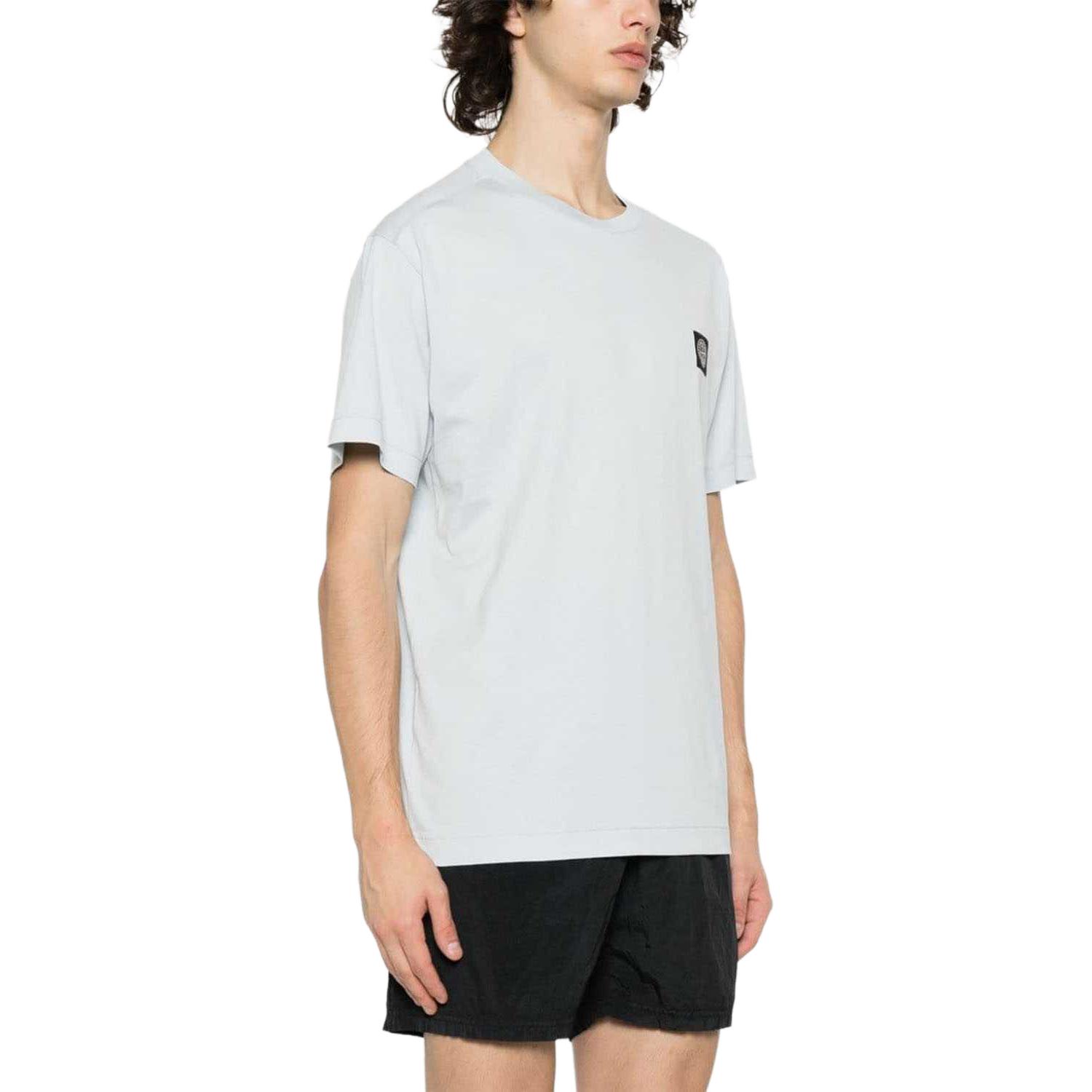 Футболка из хлопкового джерси STONE ISLAND, ледяной морозный синий — фото 4