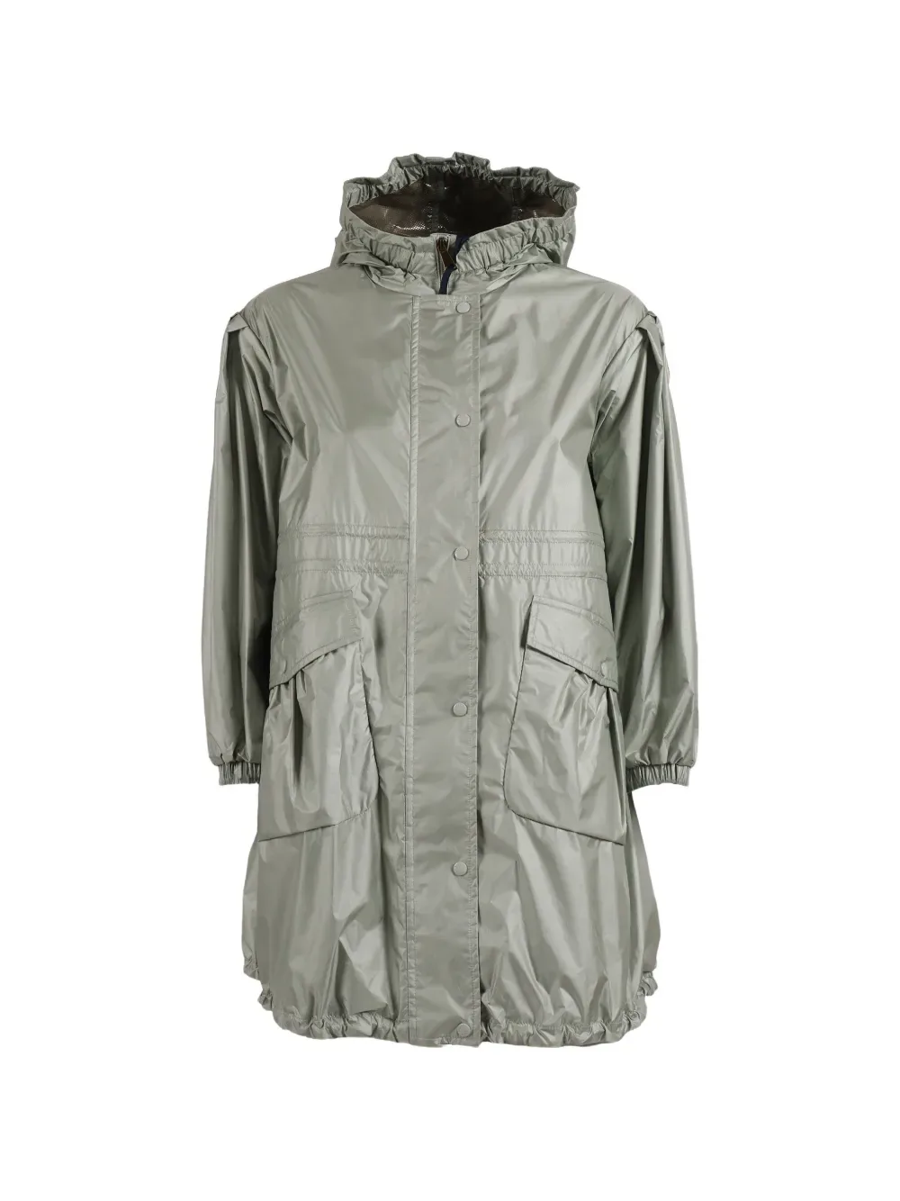 Парка с оборками Moncler Enfant, серый