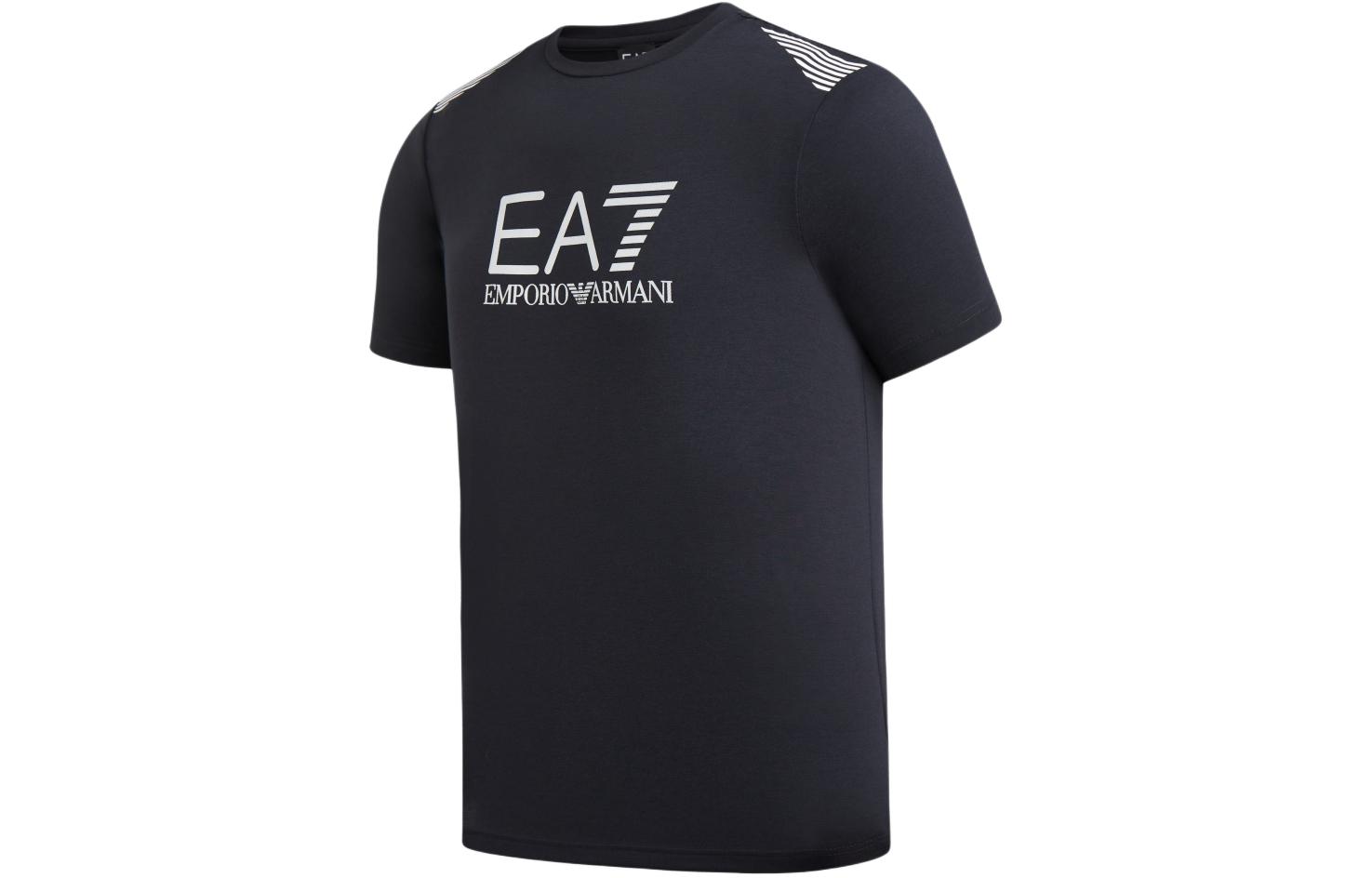Футболка EA7 SS24 мужская темно-синяя EMPORIO ARMANI, морская синева — фото 4