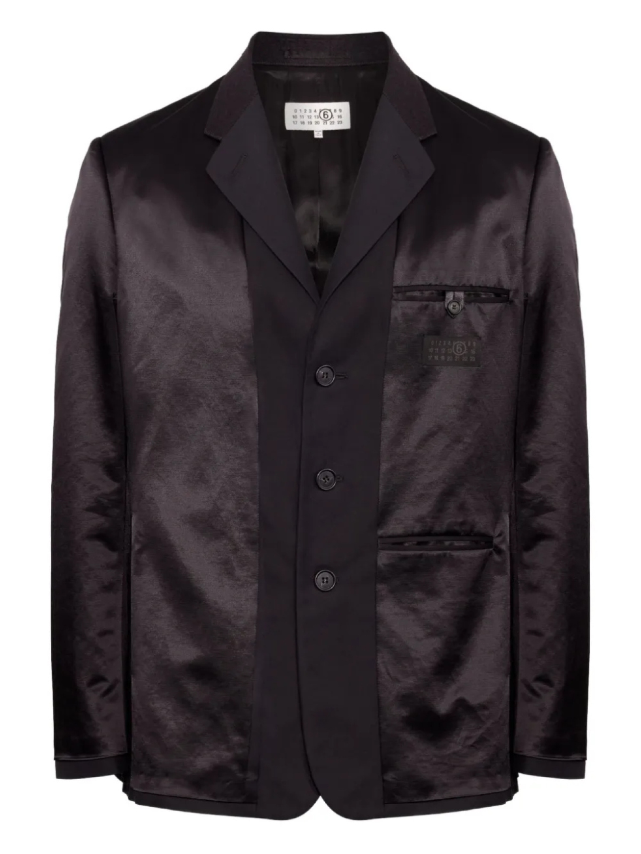 

Блейзер с атласной отделкой MM6 Maison Margiela, черный