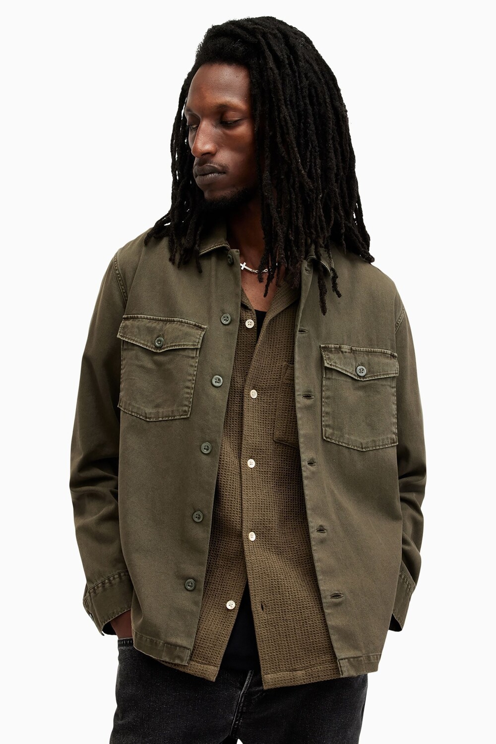 

Рубашка Allsaints Spotter с длинными рукавами All Saints, зеленый