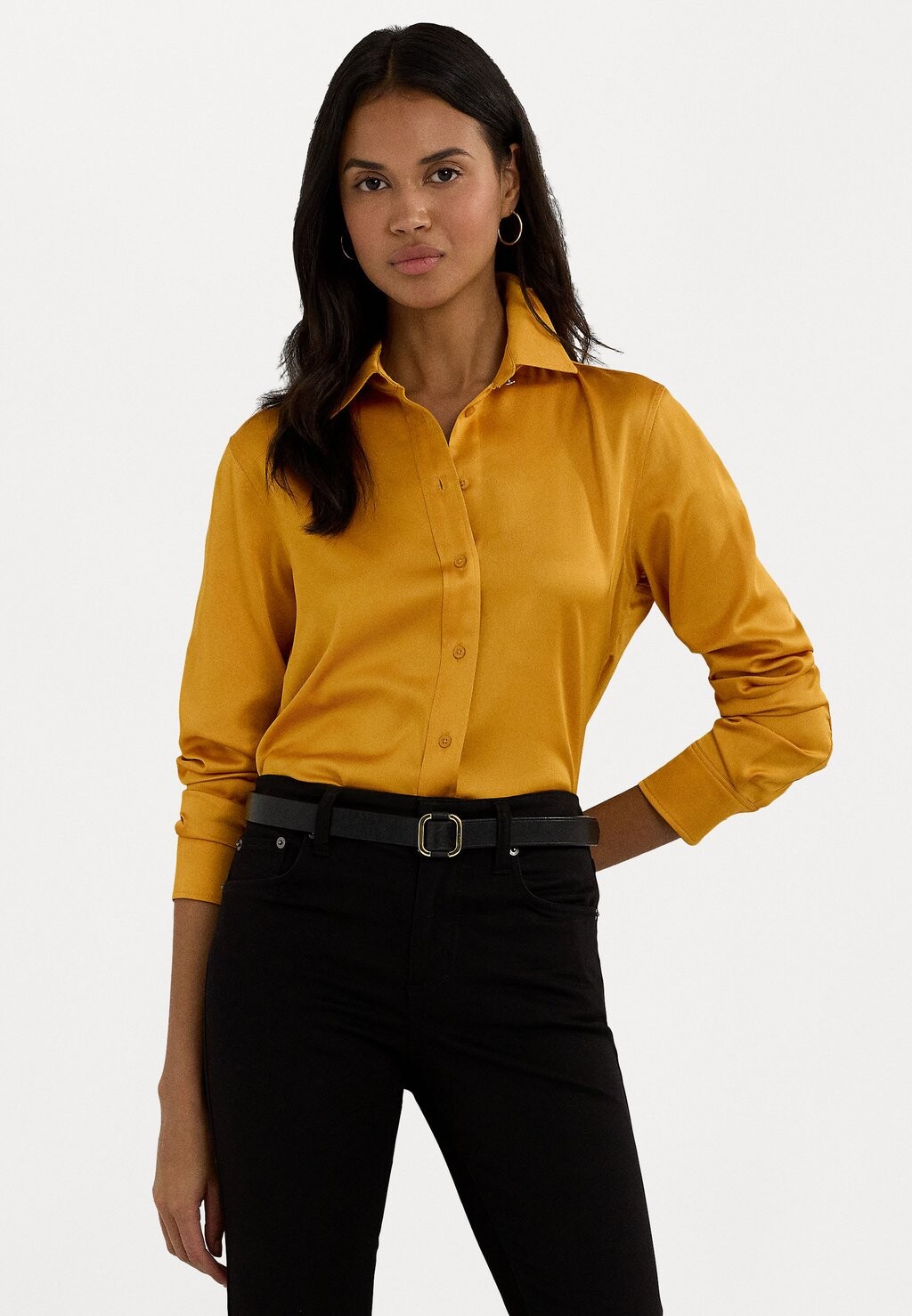 

Рубашка-блузка CLASSIC FIT SATIN CHARMEUSE SHIRT Ralph Lauren, желтый