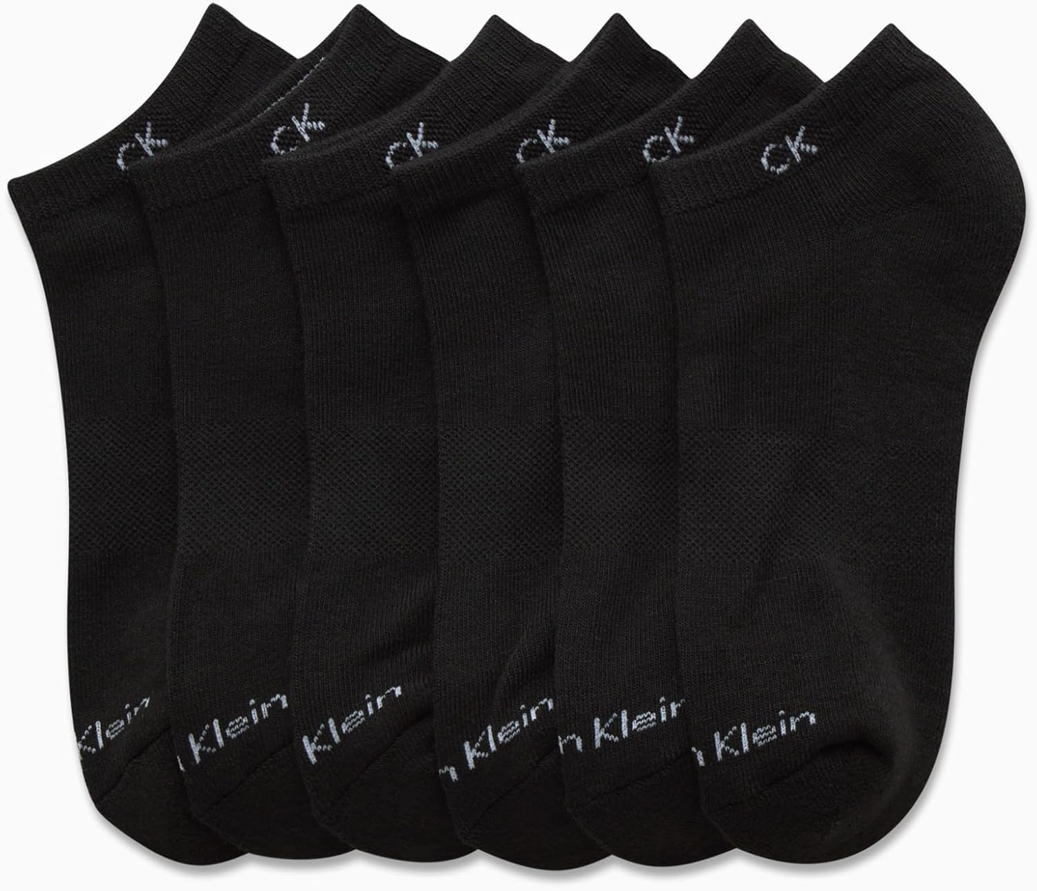 Носки Calvin Klein Boys No Show Socks - 6 упаковок комфортных эластичных носков с мягкой подошвой для мальчиков (размеры: ML), Black — фото 4