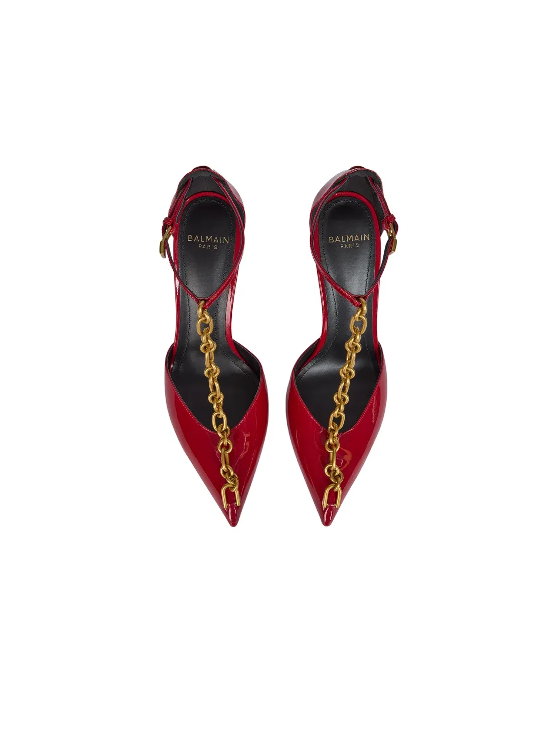 Лодочки из лакированной кожи Sync BALMAIN, красный — фото 3