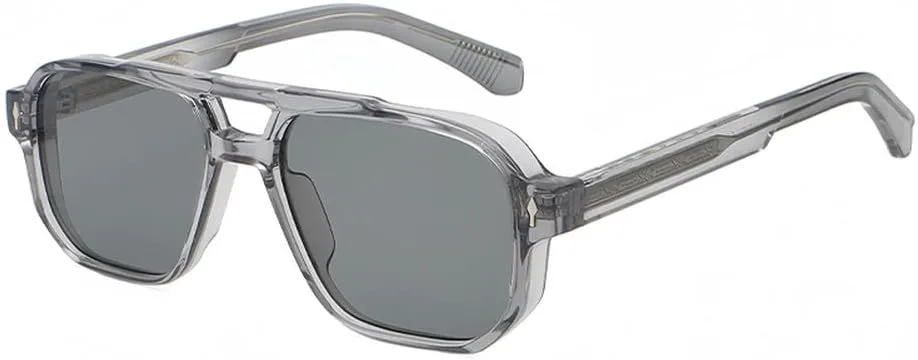 

Солнцезащитные очки в стиле ретро-панк для мужчин, с плоской верхней частью и двойной перемычкой, для женщин, для вождения, путешествий и вечеринок WNCKSQ, C04 Gray