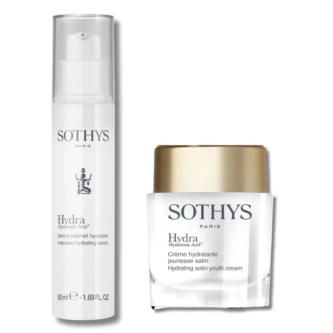 Набор Sothys: увлажняющая сыворотка и сатиновый крем, для ежедневного увлажнения.