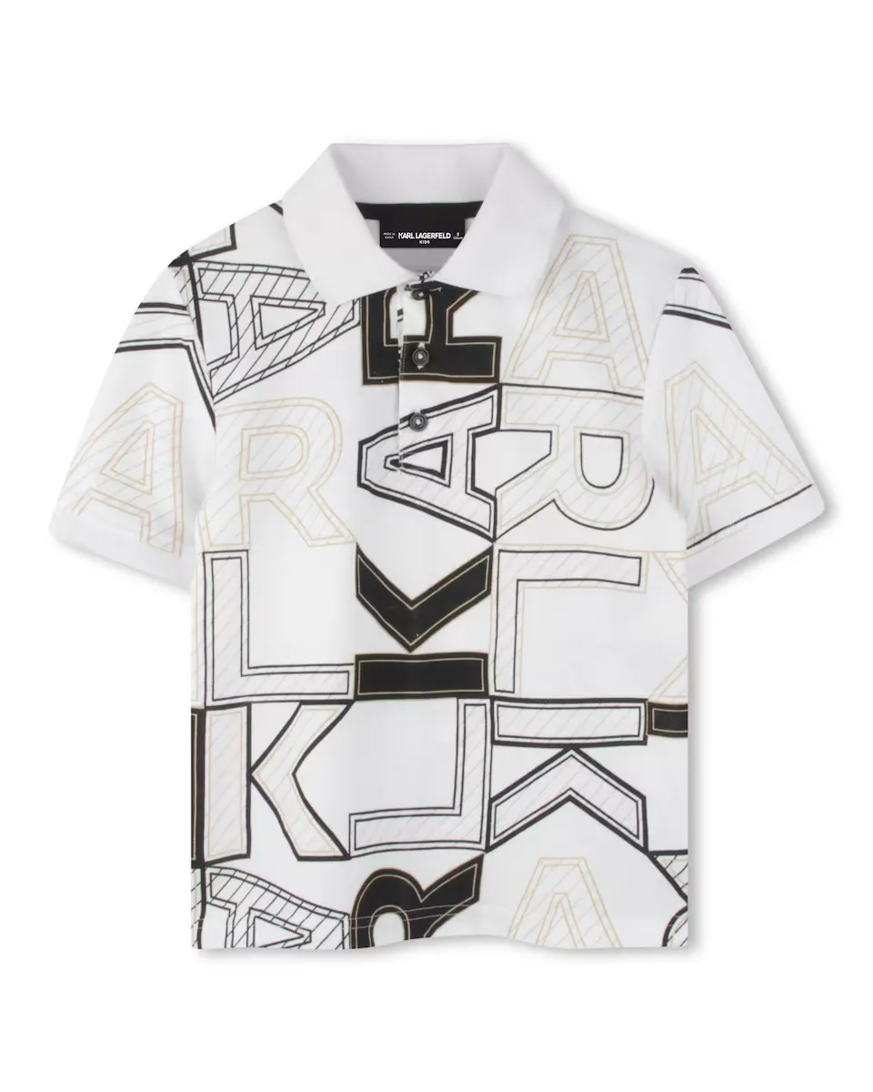 

Малыш мальчик рубашка поло с хлопковым принтом Karl Lagerfeld Kids, многоцветный