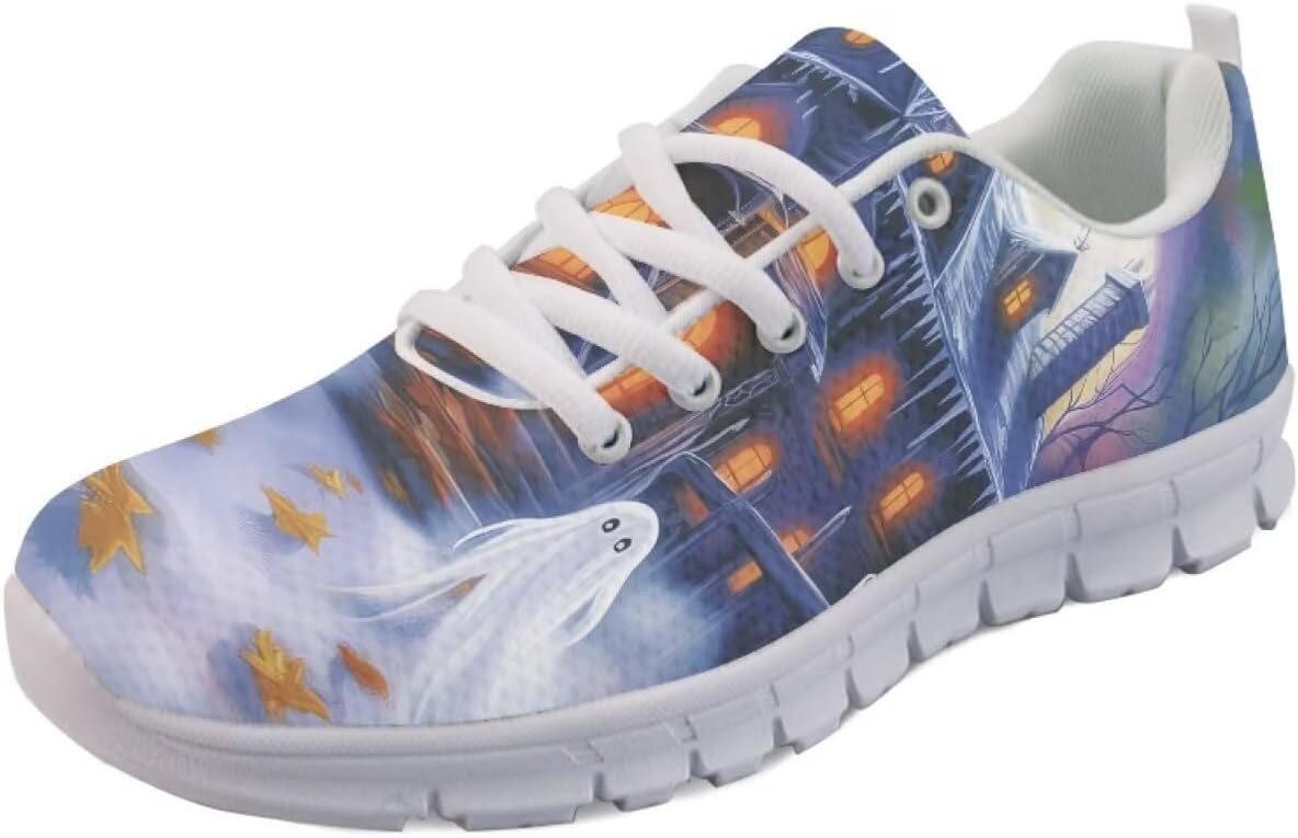 

Кроссовки Forchrinse Daisy унисекс для бега, спортивные кеды для мужчин и женщин, дышащие спортивные кроссовки, Halloween Ghost