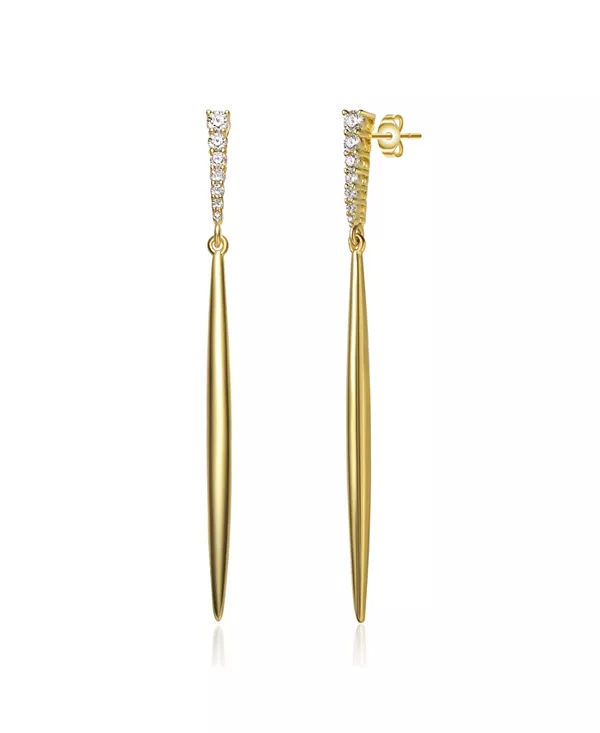 

Серьги-Подвески в форме сосульки с кубическим цирконием из стерлингового серебра Genevive, gold