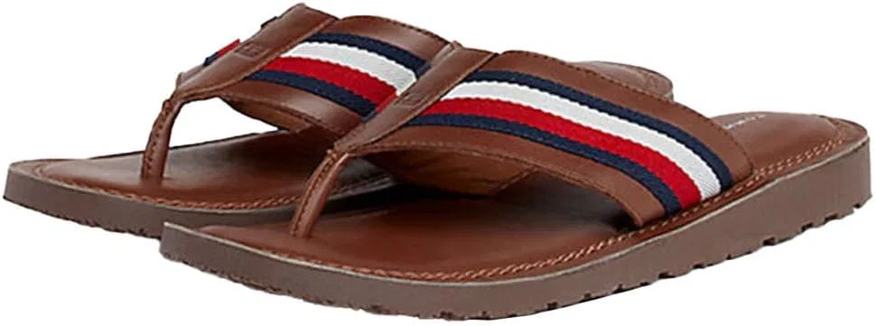 Мужские шлепанцы Tommy Hilfiger с раздельными пальцами и купальные тапочки, Brown Winter Cognac — фото 2