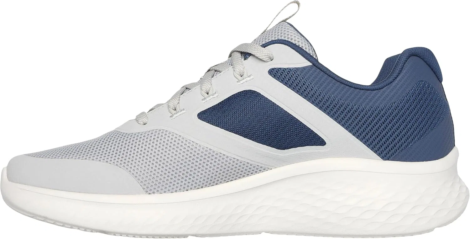 Кроссовки Skechers 232594 New Century серые с темно-синими шнурками из ткани с эффектом памяти — фото 4
