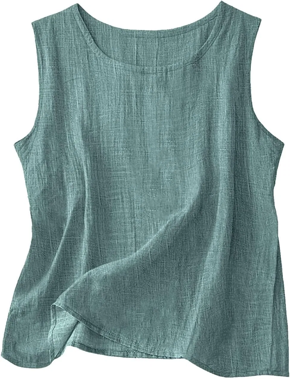 Женский топ-майка из льна и хлопка, Seafoam Green