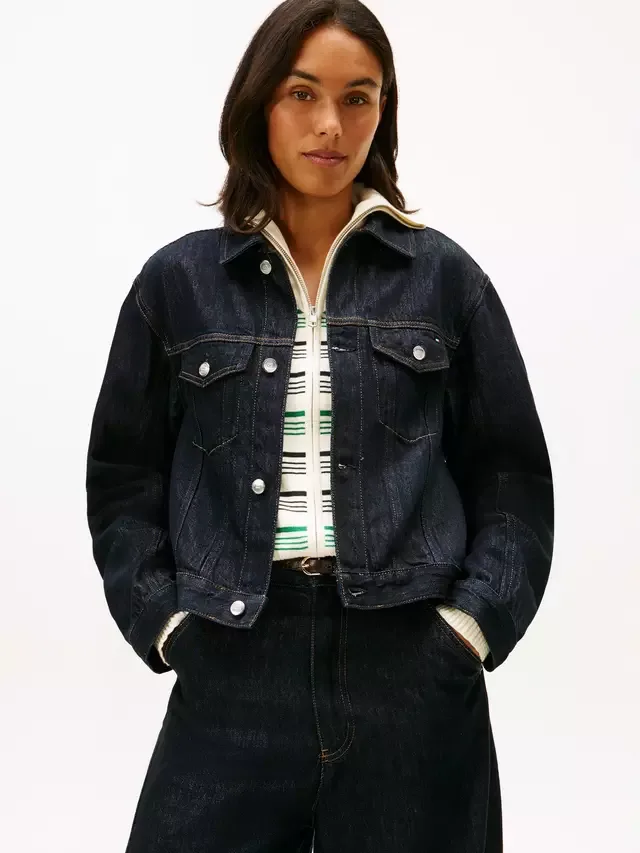 Плиссированная джинсовая куртка, чистая Tommy Hilfiger
