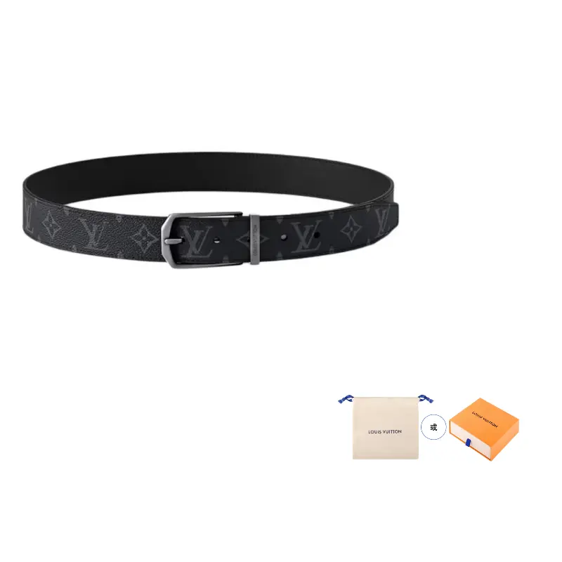 LOUIS VUITTON Ремень Lv Slender 35mm Двусторонний, Black