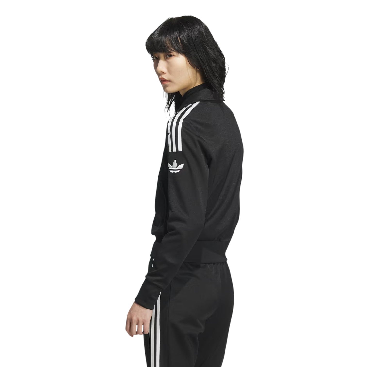 Куртка (WMNS) adidas Retro Trefoil Sports Jacket 'Black' — фото 3