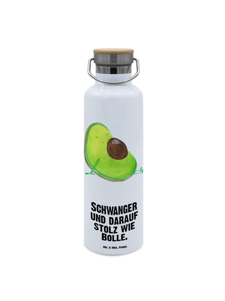 

Mr. & Mrs. Panda Бутылка для воды с изображением авокадо и надписью "беременность" белого цвета