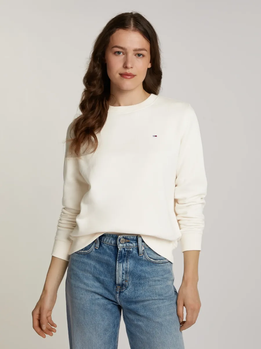 

Толстовка Tommy Jeans "TJW REG S FLAG CREW" с логотипом Tommy Jeans на груди, белый