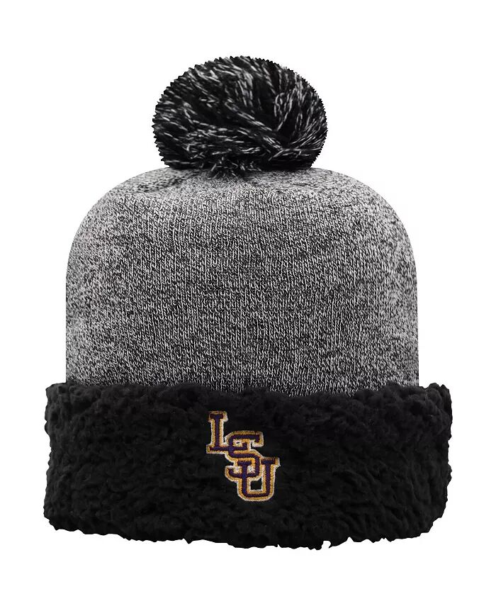 

Женская черная вязаная шапка LSU Tigers Snug с манжетами и помпоном Top of the World