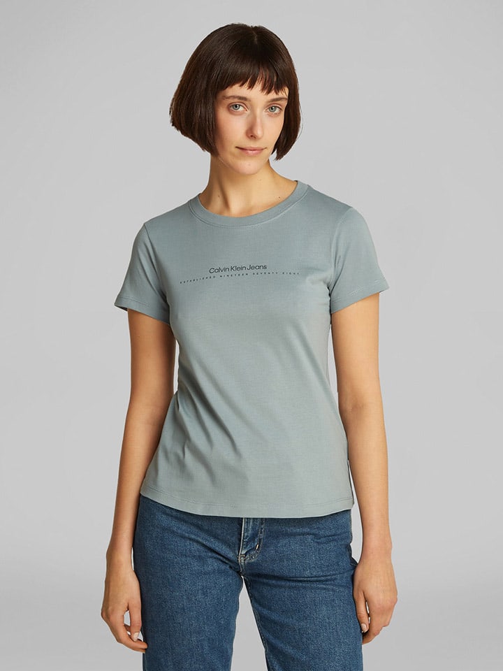 

Футболка CALVIN KLEIN JEANS, цвет blaugrau