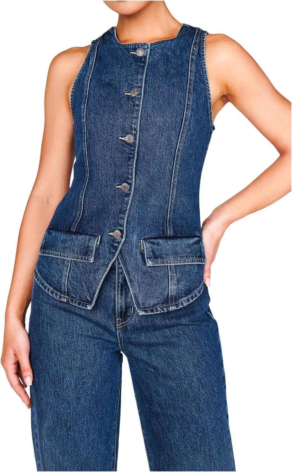 

Жилет Show Me Your Mumu Midland Vest Top, цвет Deep Well Indigo