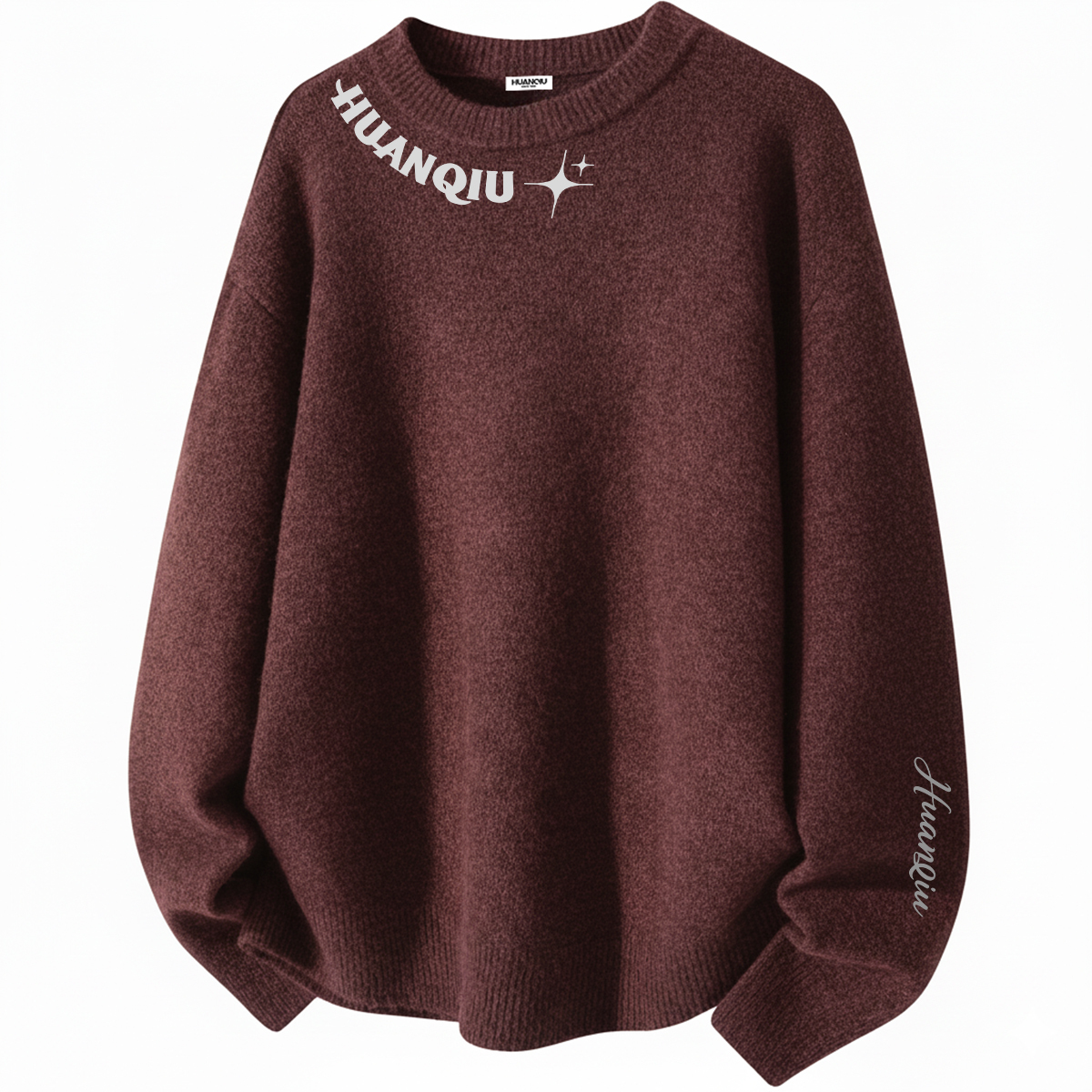 

Свитер Unisex Crew Neck утепленный базовый слой HUANQIU, burgundy