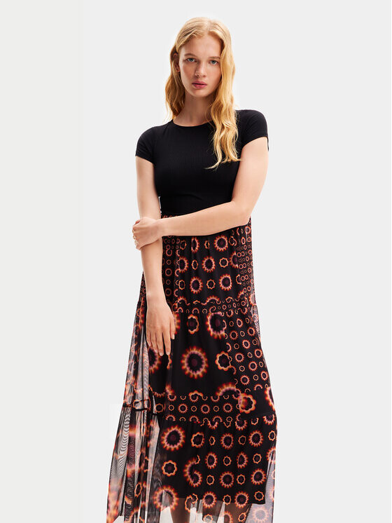 

Летнее платье стандартного кроя Desigual, черный