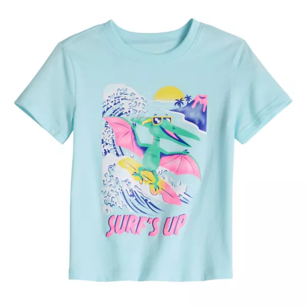 

Футболка с коротким рукавом и принтом для мальчиков Baby & Toddler Jumping Beans, цвет blue surfs up