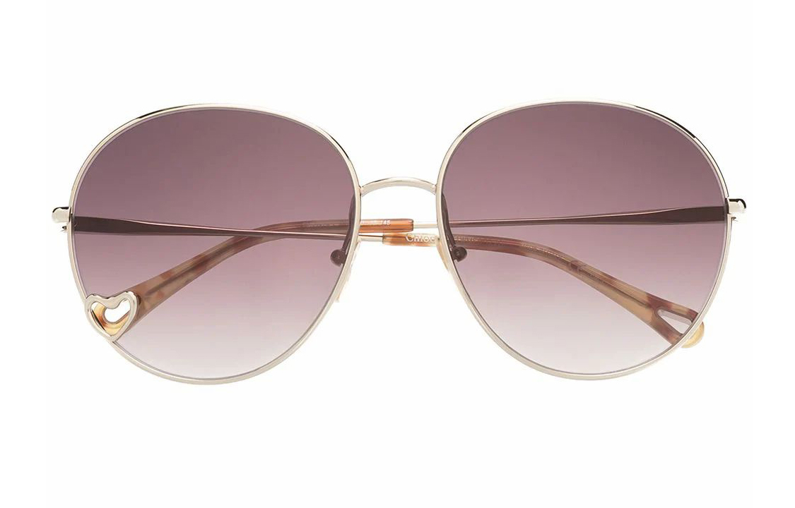 Солнцезащитные очки женские золотые Chloé, золотой — фото 4