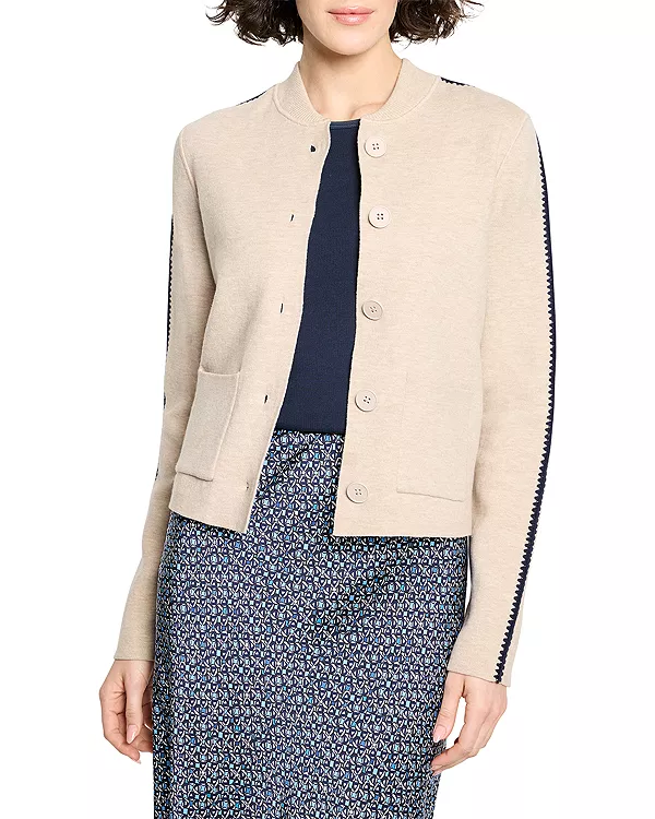 

Элегантная вязаная куртка-бомбер в сумерках Nic+Zoe, бежевый