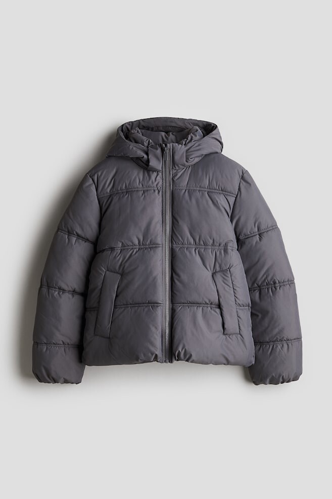 

Пуховик с капюшоном H&M, серый