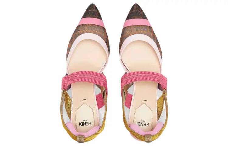Туфли на высоком каблуке Colibri женские коричневые Fendi — фото 4