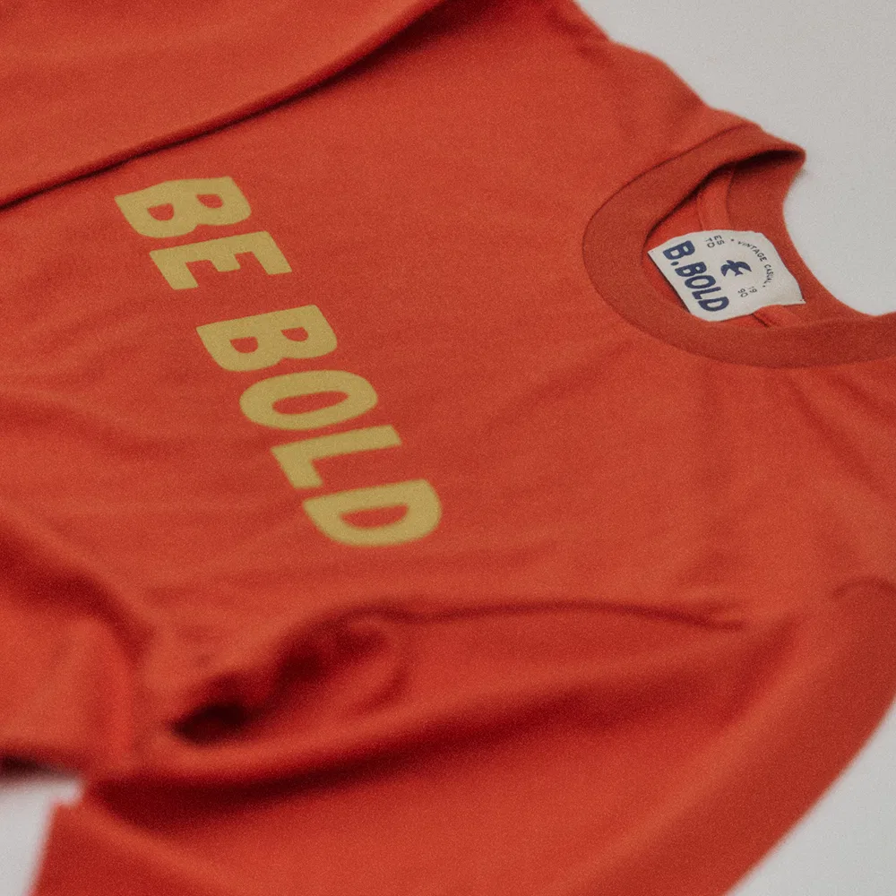 Детская футболка B.Bold Signature с круглым вырезом, винтажный кирпичный — фото 3